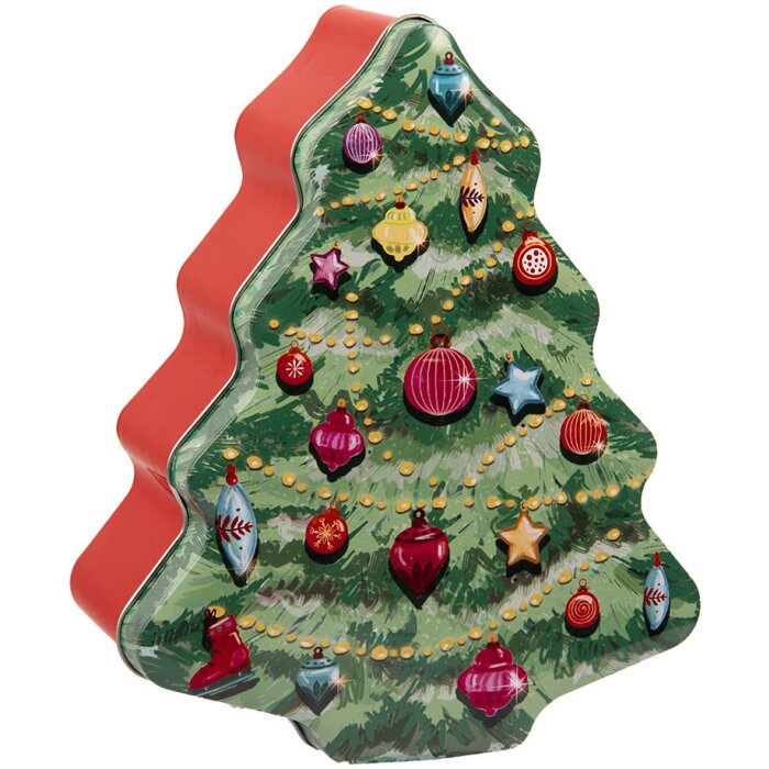 Clayre & Eef 6BL0154 Boîte en fer blanc Sapin Vert Rouge 15x18x7 cm