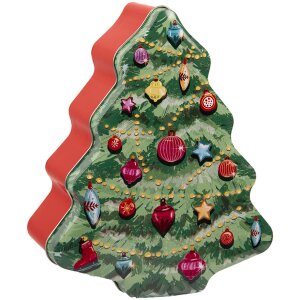 Clayre & Eef 6BL0154 Boîte en fer blanc Sapin Vert Rouge 15x18x7 cm