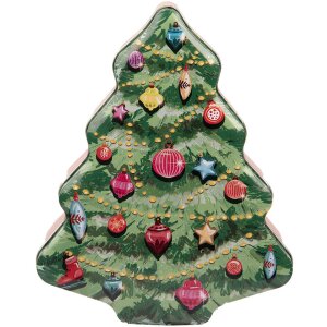 Clayre & Eef 6BL0154 Boîte en fer blanc Sapin Vert Rouge 15x18x7 cm