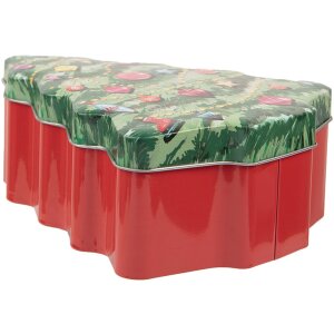 Clayre & Eef 6BL0154 Boîte en fer blanc Sapin Vert Rouge 15x18x7 cm