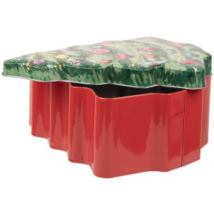 Clayre & Eef 6BL0154 Boîte en fer blanc Sapin Vert Rouge 15x18x7 cm