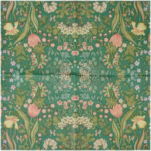 Clayre & Eef 73070 Serviettes en papier Vert Floral 33x33 cm 20 pièces