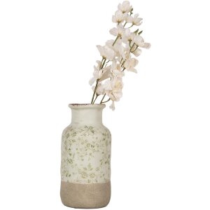 Clayre & Eef 6CE1929M Vase vert Céramique style campagnard Ø 14x26 cm