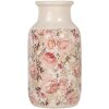 Clayre & Eef 6CE1930M Vase Beige Rose Motif floral Ø 14x26 cm Céramique