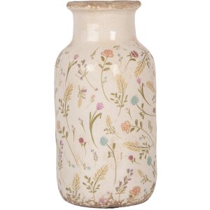 Clayre & Eef Vase 6CE1931M Beige Rose Céramique style rustique Ø 14x26 cm