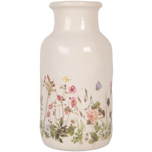 Clayre & Eef Vase 6CE1932M Beige Rose Céramique Ø 14x26 cm style rustique
