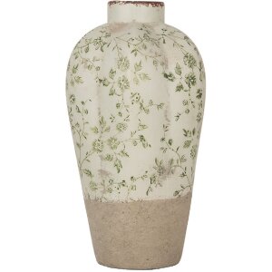 Clayre & Eef 6CE1936S Vase Vert Ø 17x29 cm Céramique style rustique