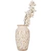 Clayre & Eef 6CE1941S Vase Céramique Beige Floral Ø 16x27 cm
