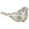 Clayre & Eef 6CE1950L Décoration Oiseau Beige Vert 25x10x13 cm