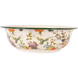 Clayre & Eef 6EM0003 Bol décoratif émail Beige Vert Ø 30 cm 3000 ml