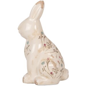 Clayre & Eef 6CE1958L Lapin décoratif en céramique 16x12x28 cm Beige Rose