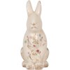 Clayre & Eef 6CE1958L Lapin décoratif en céramique 16x12x28 cm Beige Rose