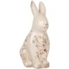 Clayre & Eef 6CE1958L Lapin décoratif en céramique 16x12x28 cm Beige Rose
