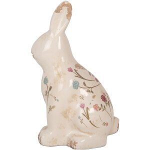 Clayre & Eef 6CE1958M Déco Lapin Beige Rose Céramique 13x10x21 cm
