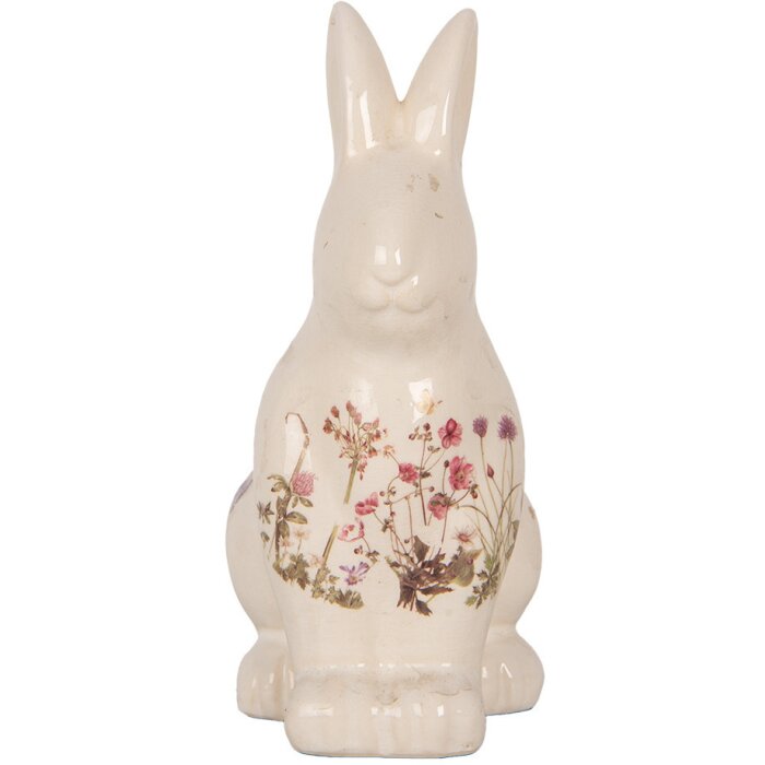 Clayre & Eef 6CE1959M Déco Lapin Beige Rose Céramique 13x10x21 cm
