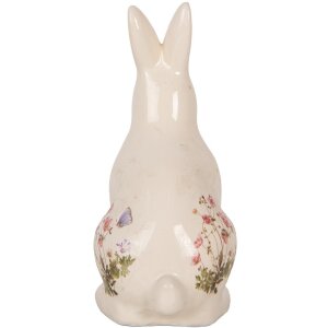 Clayre & Eef 6CE1959M Déco Lapin Beige Rose Céramique 13x10x21 cm