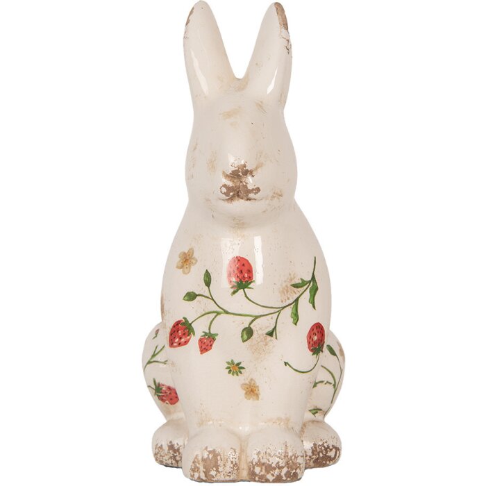 Clayre & Eef 6CE1960L Décoration Lapin Beige Rouge 16x12x28 cm