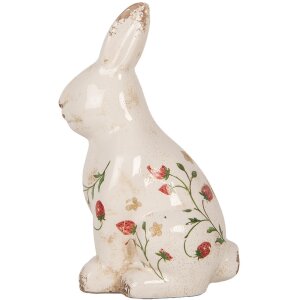 Clayre & Eef 6CE1960L Décoration Lapin Beige Rouge 16x12x28 cm