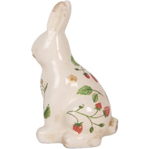 Clayre & Eef 6CE1960M Déco Lapin Céramique Beige Rouge 13x10x21 cm