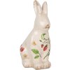Clayre & Eef 6CE1960M Déco Lapin Céramique Beige Rouge 13x10x21 cm