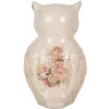 Clayre & Eef 6CE1961L Déco Chouette Céramique Beige Rose 13x12x22 cm