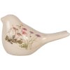 Clayre & Eef Décoration Oiseau Beige Rose 16x7x9 cm Céramique style rustique