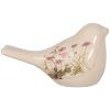 Clayre & Eef Décoration Oiseau Beige Rose 16x7x9 cm Céramique style rustique