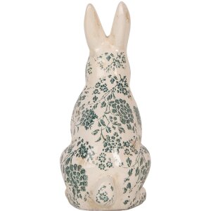 Clayre & Eef 6CE1955L Déco Lapin Céramique Beige Vert 16x12x28 cm