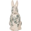 Clayre & Eef 6CE1955L Déco Lapin Céramique Beige Vert 16x12x28 cm