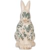 Clayre & Eef 6CE1955M Décoration Lapin Beige Vert Motif floral 13x10x21 cm