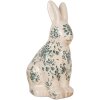 Clayre & Eef 6CE1955M Décoration Lapin Beige Vert Motif floral 13x10x21 cm