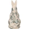 Clayre & Eef 6CE1955M Décoration Lapin Beige Vert Motif floral 13x10x21 cm