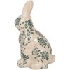 Clayre & Eef 6CE1955M Décoration Lapin Beige Vert Motif floral 13x10x21 cm