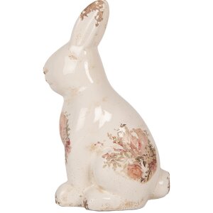 Clayre & Eef 6CE1957M Déco Lapin Beige Rose 13x10x21 cm Céramique