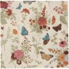 Clayre & Eef 73081 Serviettes en papier 33x33 cm Beige Rose Motif floral