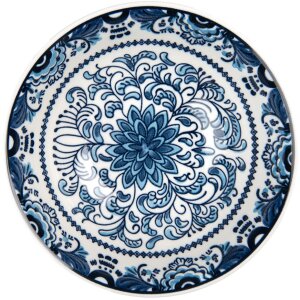 Clayre & Eef 6CEBO0166 Bol à soupe blanc bleu Ø 16x5 cm 350 ml Céramique