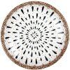 Clayre & Eef 6CEDP0167 Assiette en céramique blanche marron Bohème Ø 21x3 cm