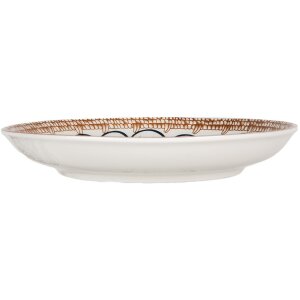 Clayre & Eef 6CEDP0169 Assiette à déjeuner Blanc Marron Céramique Ø 21x3 cm