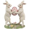 Clayre & Eef 6PR4390 Déco Lapin Beige Rose 11x5x13 cm Polyrésine