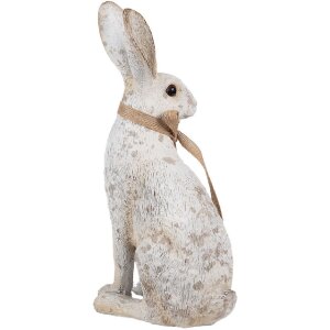 Clayre & Eef 6PR5152 Déco Lapin Gris 14x10x26 cm Polyrésine Style campagne