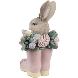 Clayre & Eef 6PR5167 Décoration Lapin Beige Rose 13x13x23 cm