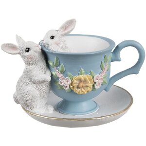 Clayre & Eef 6PR5178 Déco Lapin blanc bleu...