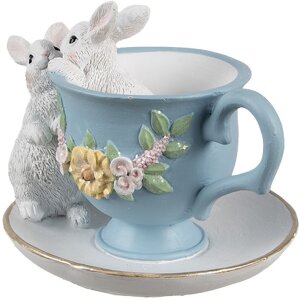 Clayre & Eef 6PR5178 Déco Lapin blanc bleu...