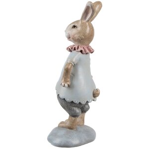 Clayre & Eef 6PR5257 Déco Lapin Beige Bleu 8x6x19 cm