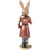 Clayre & Eef 6PR5487 Décoration Lapin brun rouge 8x6x25 cm Polyrésine