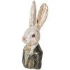 Clayre & Eef 6PR5488 Buste décoratif Lapin blanc vert 13x12x32 cm