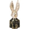 Clayre & Eef 6PR5488 Buste décoratif Lapin blanc vert 13x12x32 cm