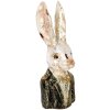 Clayre & Eef 6PR5488 Buste décoratif Lapin blanc vert 13x12x32 cm