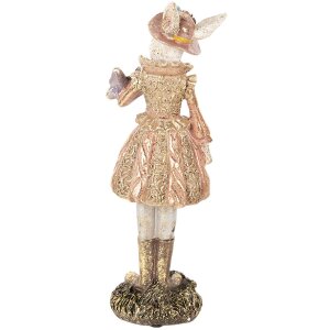 Clayre & Eef 6PR5507 Déco Lapin Beige Doré 9x8x26 cm