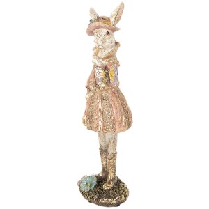 Clayre & Eef 6PR5507 Déco Lapin Beige Doré 9x8x26 cm